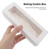 Conteneurs à emporter Boîtes à macarons 10 pièces Boulangerie en papier blanc avec fenêtre d'affichage transparente Cadeau pour gâteau aux beignets Biscuits au chocolat Bonbons