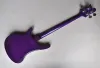 Guitarra roxa corpo 4 cordas baixo elétrico com escala de jacarandá, hardware cromado, fornecer serviço personalizado