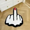 LAKEA Roter, mittelfingerförmiger lustiger Teppich für Teenager-Schlafzimmer, Teppich für kleine Räume, individuelle Tufting-Matte, ultraweiche Matte mit Garn, 240315