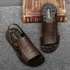 Casual Shoes Men Sandals Summerna skórzana moda Kapcie na zewnątrz Sneakers rzymskie klapki plażowe klapki