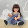 NPK 22inch Full Body Standing Toddler Girl Doll Reborn Princess Betty Long Hair in Dress Soft Cuddly Body Gifts for 240304