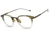 Solglasögonramar 2024 Retro Transparenta glasögon Ultralätt glasögonram Oval Small Pure Titanium för män