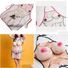 Aprons Funny Novelty 3D Naked Man Cooking Apron For Fancy Dress Gift Design Lovers 201007 Drop Delivery Home Garden Textiles Dhcr2