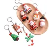 Keychains Silikon Weihnachtsschlüsselkette süßer weicher Gummi -Hirsch -Schneemann Santa Anhänger Schlüsselkettengeschenke