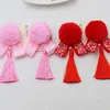 Haaraccessoires 2 stks/set Chinese Stijl Feestelijke Rode Bogen Clip Meisjes Leuke Pluche Stropdassen Baby Fluwelen Boog Jaar Bands Gift