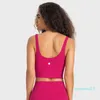 Lu Lu Lemons Back U Women Yoga Tank Tops 소프트 패브릭 충격 방지 스포츠 브라 셔츠 Fiess Vest Top 섹시 속옷 단색 체육관 의류 이동식 C