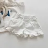 2-8 ans bébé filles Denim Shorts été mode taille élastique volants pantalon Style coréen enfants fille jean court 240305