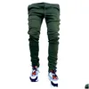 Mens Pants Godlikeu Cargo Spring and Autumn Stretch Mti-Pocket Reflective Straight Sports Fitness Casual Truuss Joggar Drop Deliver Dhzbp