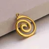 Dingle ljuskrona 3st rostfritt stål guldfärg rund virvel charms spiral virvelhänge för diy halsband örhängen smycken tillbehör leveranser 24316