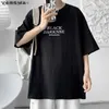 Men's T-Shirts VERSMA Korea Ulzzang Fashion Gothic Printed T-shirt Mens American Long sleeved Youth T-shirt Mens Direct Shipping Q240316