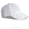 Berretti da baseball da donna, cappellini da spiaggia fatti a mano, in stile coreano, con diamanti, da baseball, casual, per esterni, protezione solare, cappello a rete