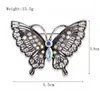 Broches en strass de papillon cristal vintage corsage mousseux de personnalité épingles