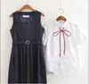 Skoluniformer Kort ärm och lång skjorta Vest Dress Japanese Preppy Style Girls Uniform Anime Costumes 240323