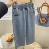 Clothing Sets New Summer Girls Clothing Sets Pocket Buttons Street Denim Vest +Wide-Leg Pants Fashion Baby Kids Outfit Children Clothes Suits