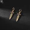 Dangle Chandelier AOEDEJ 1 Pair Punk Stainless Steel Hoop Earring Skull Snake Pendant Earrings Silver Gold Color Hip Hop Ear Jewelry Accessories 24316