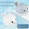 Baby Light Up Bath Tub Toys Whale Water Sprinkler Pool Toys for Toddlers Infants Whale Water Sprinkler Pool Water Toys 240307