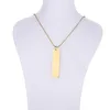 Anhänger Halsketten 10 teile/los Blank Rechteck Streifen Bar Edelstahl Perle Kette Frauen Männer Schmuck 50 cm