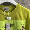 Men's T-Shirts 2023 New Fluorescent Green Vintage Washed Batik Cav Empt C.E T-Shirt Men Women 100% Cotton Mobile Phone Printing Cavempt Tee Q240316