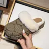 25% OFF Sports shoes 2024 Slippers thick soled plush wearing G familys new sponge cake half slippers for women with toe caps