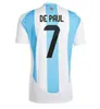 S-4xl Argentinas Soccer Jersey 2024 Copa America Cup Camisetas Kids 2025 Drużyna narodowa 24/25 Home Away Football Shirt Wersja Di Maria Lautaro