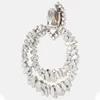 Backs Earrings Fashion Geometric Clip On Bridal No Piercing Accessories Elegant Lady Large Rhinestone Hoop Wedding Jewelry