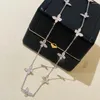 Chains Delicate Mini Butterfly Necklace S925 Sterling Silver Multi-Butterfly Light Luxury Classic Socialite Ins Collarbone Chain