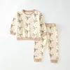 Clothing Sets Infant Spring Baby Cotton Full Print Long-sleeved Trousers Boys Girls Round Neck Born Suit