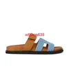 Sandales en cuir Chypre Pantoufles d'été Slide Slip On Flat sheii Suyin Super Second Unclegenuine Cuir Casual Pantoufles à semelle épaisse Femmes Sa have logo HBAXP0