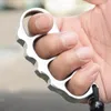 Sağlam Knuckle Duster Boks Kendinden Savunma Dört Parmak Tokalı Pencere Kesici Açık EDC ARAÇI