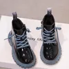 Сапоги, весенне-осенние детские однотонные водонепроницаемые теплые одиночные ботинки, модные спортивные противоскользящие плюшевые короткие ботинки для девочек