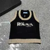 Fashion Tank Top Women Luxury Sweaters Leisure Embroidery Letter Jacquard Embroidery Knit Sleeveless T Shirt Travel