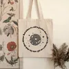 Shopping Bags 1pc Trendy Canvas Bag Women Tote Books Storage Travel Clutch Gift For Her High-capacity Case Music Merch