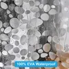 Shower Curtains 3D shower curtains waterproof Mildew EVA bathroom curtains modern pebble pattern transparent bathroom curtains with hooks Y240316