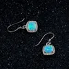 Wedding Jewelry Sets Fashionable Womens Necklace Pure 925 Sterling Silver Opal Earrings and Necklace Set Zircon Pendant Jewelry Used for Wedding Parties Q240316