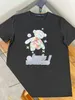 Роскошная модная детская черно-белая футболка с милым L-алфавитом в виде медведя из нежной смеси хлопка высокого качества для мальчиков и девочек с короткими рукавами, размеры 90-160. Футболки, новые стильные топы, детская одежда
