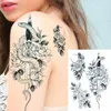 100 pièces en gros imperméable temporaire tatouage autocollant tigre crâne dragon serpent fleur corps bras Mandala cool manches homme femmes 240311