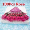 装飾的な花100pcロットソープバラバレンタインギフト人工花ブーケウェディングバレンタインバレンタインデーデコーシングギフト結婚