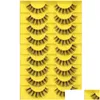 Faux cils 10 paires/ensemble cils russe DD Curl bande claire cils Faux vison vaporeux faux 3D cluster cils livraison directe Healt Dhfsz