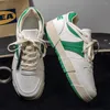 Scarpe casual 2024 Sneakers moda uomo autunno bianco e verde con suola spessa in pelle traspirante con lacci