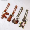 Sleutelhangers Lanyards Tekenfilmfilm Ice Age Anime Sleutelhanger Sid Diego Manny Scrat Kawaii PVC Figuren Actiespeelgoed Sleutelhanger Zak Autosleutelhanger Kindergeschenken Y240316