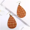 Dangle żyrandol retro pu skórzany wisiorek wisiorek Kolczyki Dangle For Women Girl Beach Party Club Decor Fashion Biżuter