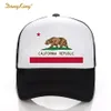 DongKing Moda Caminhoneiro Chapéu Bandeira da Califórnia Snapback Malha Boné Retro Califórnia Amor Vintage Califórnia República Urso Top D1811060304a