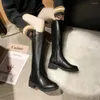 Botas de couro alta mulheres motocicleta outono inverno moda longo tubo lateral zíper botas modernas mulher designer sapatos