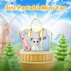 Electric Fans 2024 Mini Handheld Small Fan Electric Neck Hanging Portable Cooling Ventilador 2 Modes Cute Student Wedding Gift Desktop Fan 240316