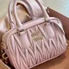 Design handbag clearance sale Mujia 2024 New Boston Pleated Bag Popular Internet High Handheld Shoulder