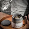 Muggar Luxury Mug Ceramic Tea Cup Handgjorda kinesiska retro kaffekoppar Teacup Teaware Water Wood Handle Business Gift Set
