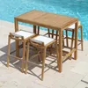 Kampmeubilair Hoge kwaliteit Landelijk Casual Barkruk Stoelen Tafel Restaurant Teak Outdoor Set