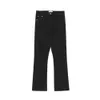 2023 American Style Street Pure Black Fit Micro Flared Jeans Men's High Height Slim Straight Leg Pants Ins