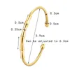 Arrivée Design classique câble incrusté bambou Bracelet taille réglable Bracelet bijoux de mode pour les femmes 240312