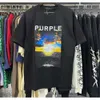 Purple Brand T Shirt Men Women Inset Crewneck Zwykle Fit Bawełna drukar